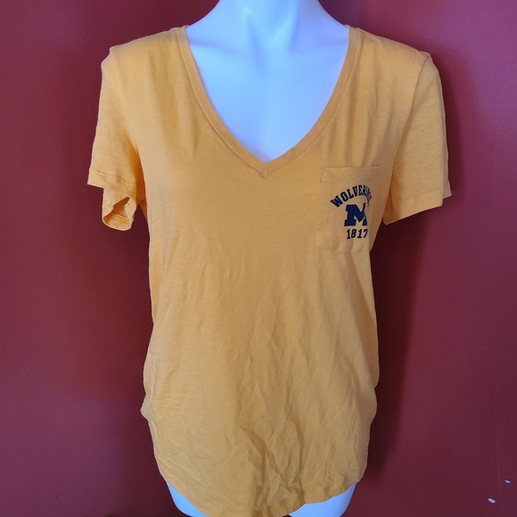 PINK Michigan Wolverines Tshirt Size Lrg - Picture 1 of 4